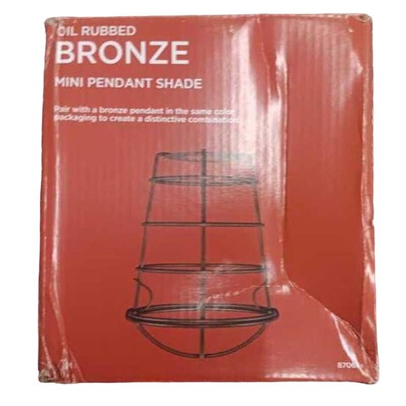 Matte Black Metal Cage Pendant Shade with 2-1/4 in. Fitter, 5.98"D, 8.03"H - Picture 2 of 4